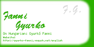 fanni gyurko business card